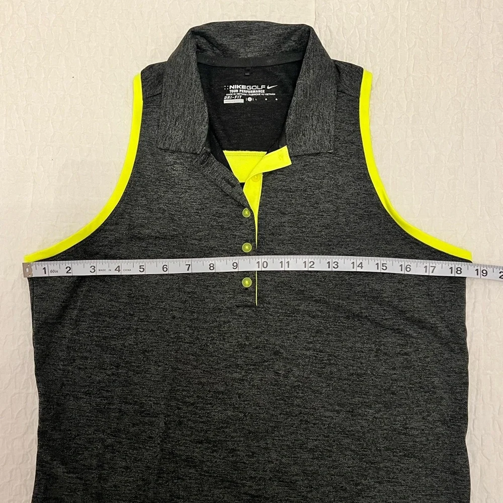 Nike Women’s Golf Polo – Gray with Lime Green Detail (Size L)
